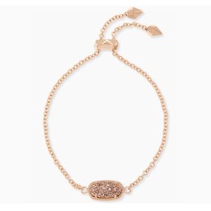 Kendra Scott bracelet Elaina Rose Gold adjustable chain in Rose Gold Drusy